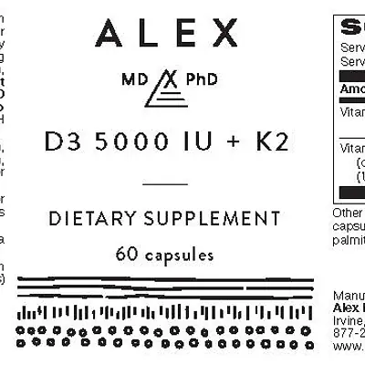 D3 5000 IU + K2 - 60 capsules secondary image